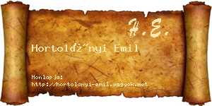 Hortolányi Emil névjegykártya