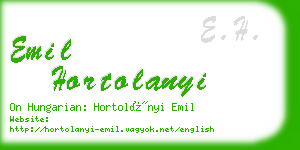 emil hortolanyi business card